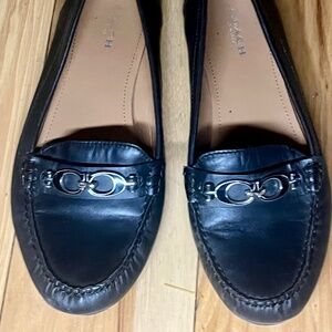 Coach Leather Black Flats